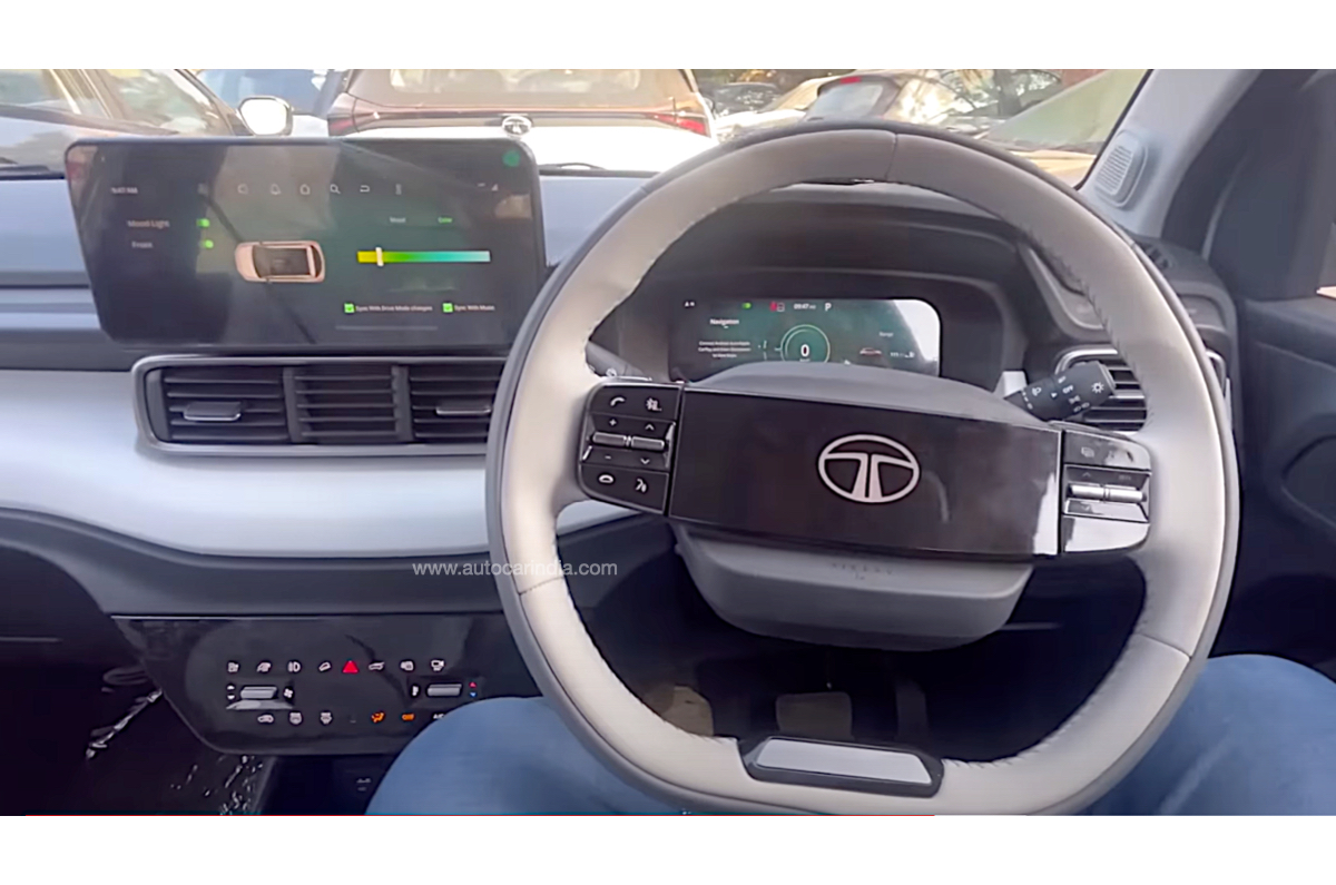 Tata Punch EV steering, instrument cluster, infotainment Tata Punch EV steering, instrument cluster, infotainment
